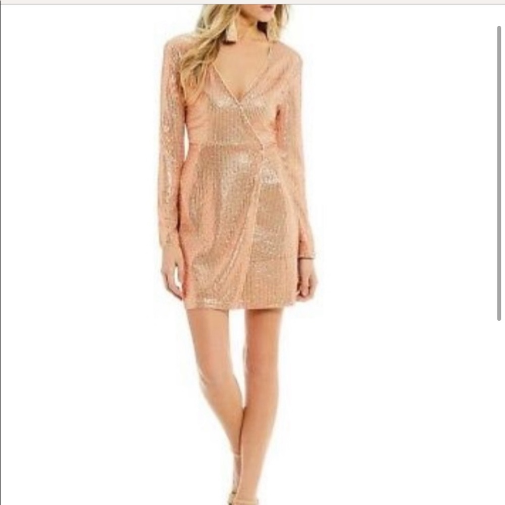 Gianni Bini Rose Gold sequin dress XS juniors, formal, wedding